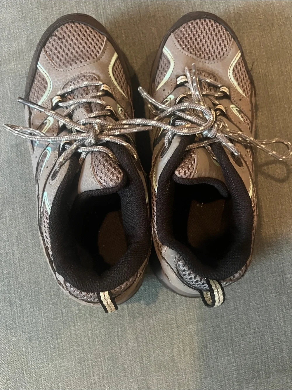 Merrell kids Moab  Black Hiking Shoes with Blue Accents